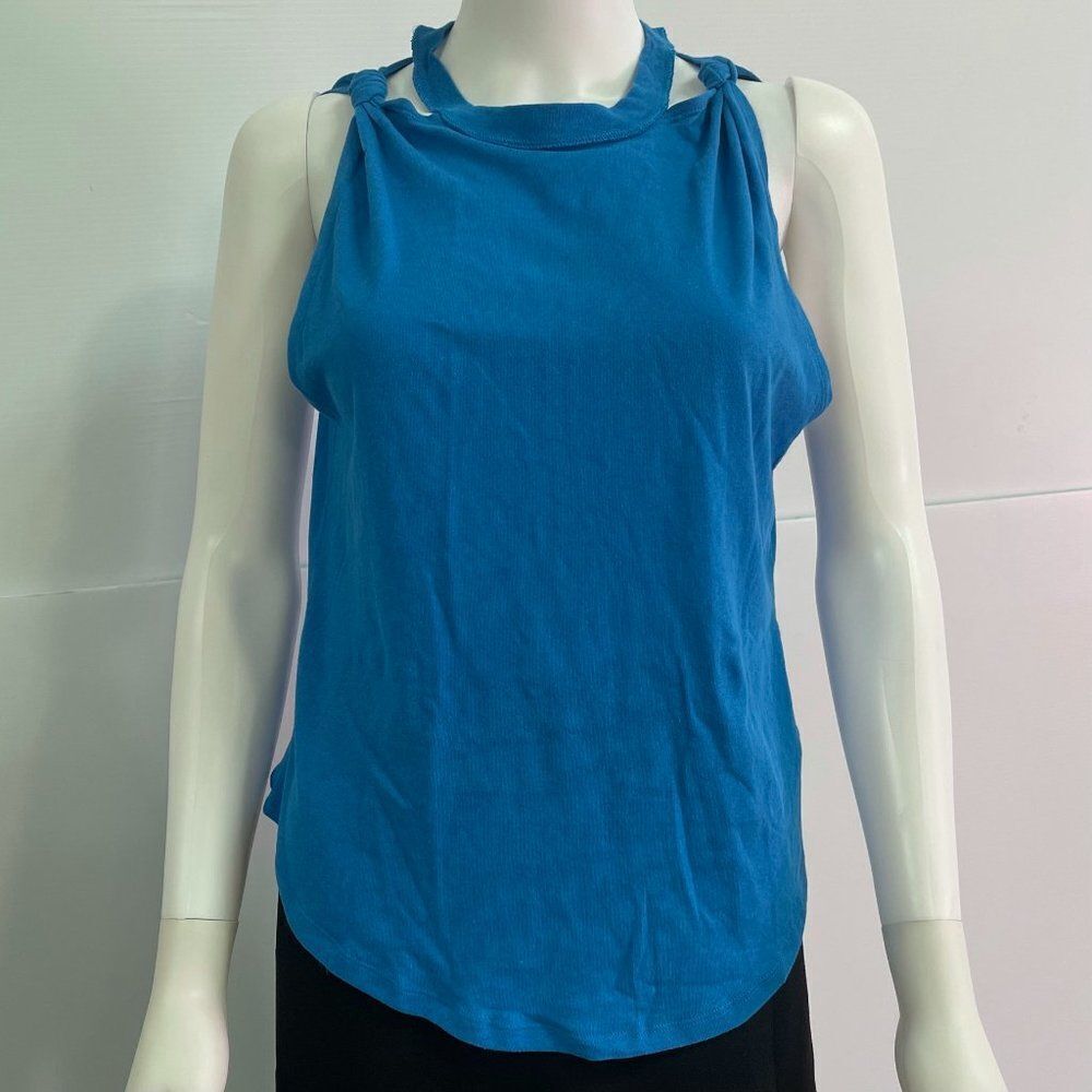 Free People | We The Free Lapis Blue Holey Knot Shoulder Tank Top